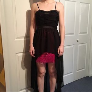 MXI High Low Sequined Prom Dress